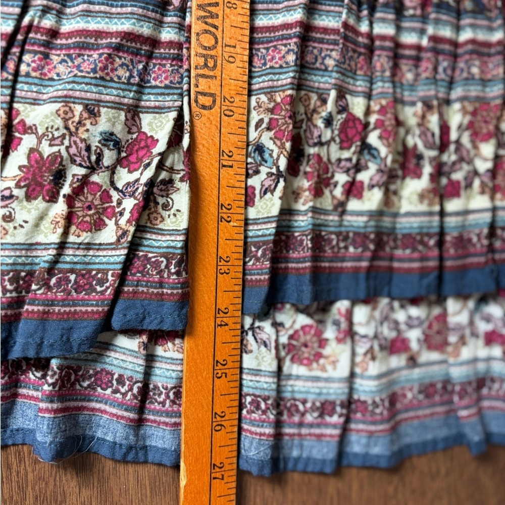 Altar'd State Bohemian Floral Blouse in Cream and Burgundy - Picture 10 of 10